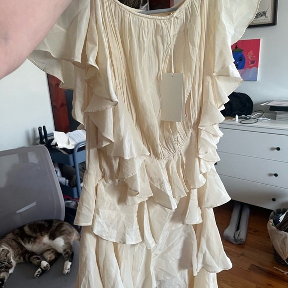 Ulla Johnson Cream Gathered Dress - Picture 2 of 4